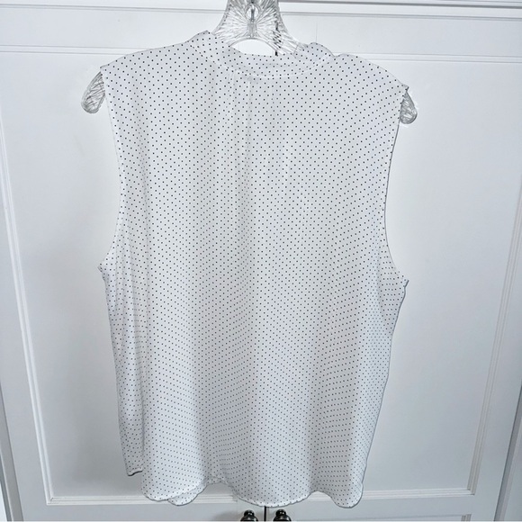 J. Crew Factory Polka Dot Drapey Tie Neck Top Sz XL - Picture 4 of 11